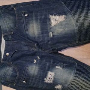 Blue Biker Jeans Sz 36